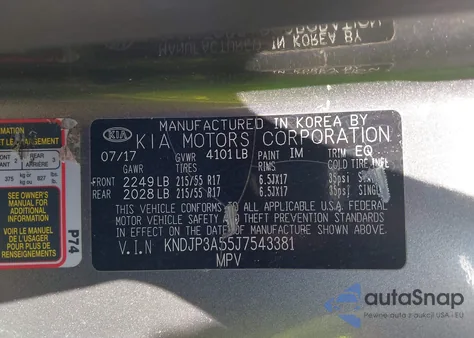 2018 Kia Soul + from USA, damaged, VIN KNDJP3A55J7543381